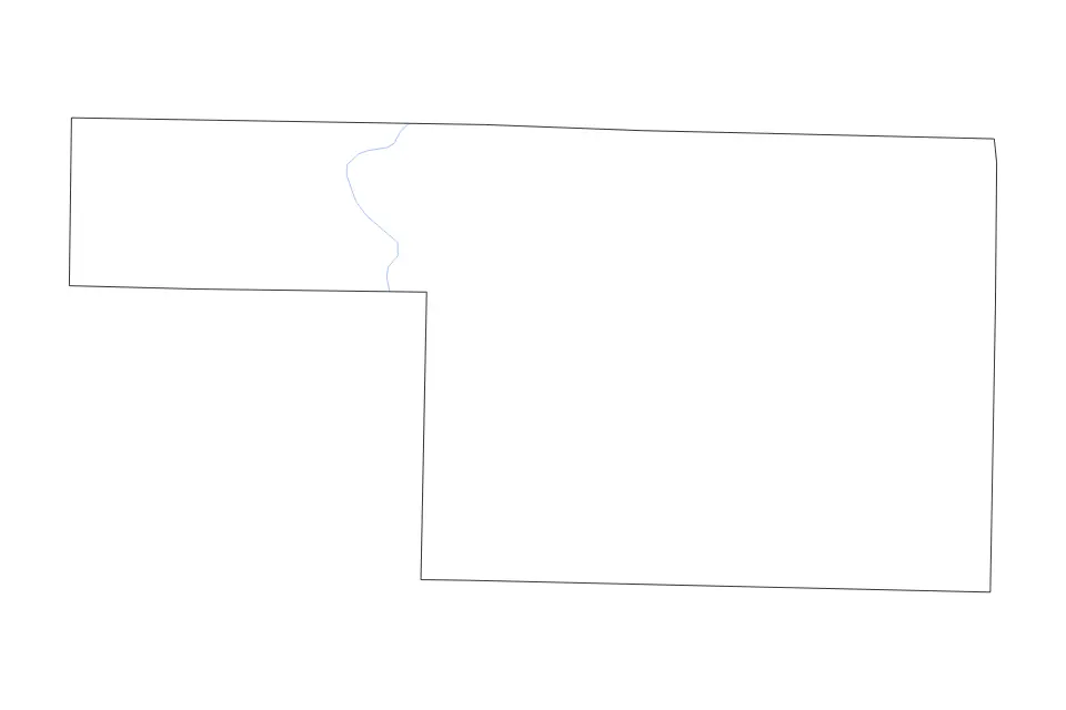 Outline map of Christian County, Missouri with subdivision borders and rivers.