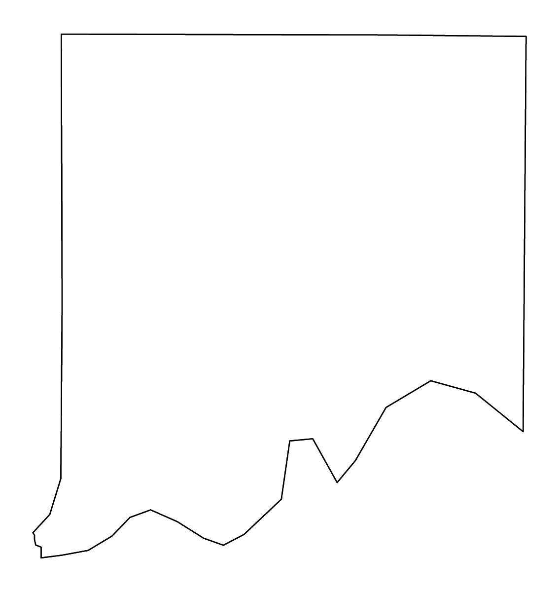 Mapa de contorno de Clay, Missouri con ríos.