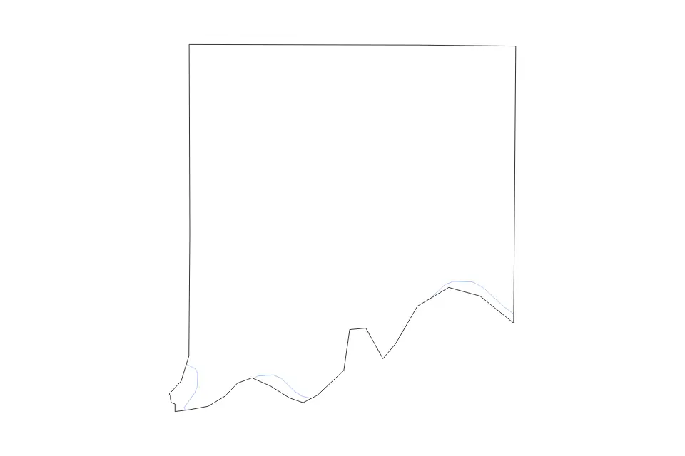 Mapa de Clay, Missouri de tipo contorno y ríos para América del Norte, con contorno y ríos con límites limpios.