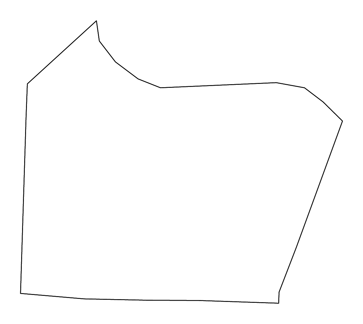 Mapa de contorno de Cooper, Missouri con ríos.
