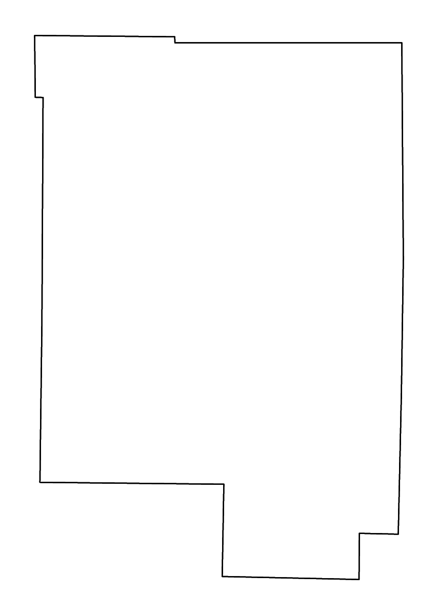 Mapa de contorno de Crawford, Missouri con ríos.