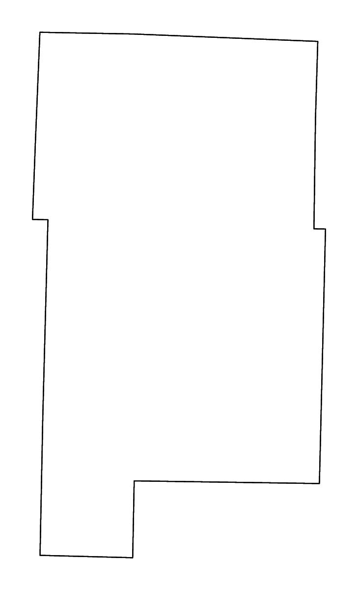 Mapa de contorno de Dallas, Missouri con ríos.