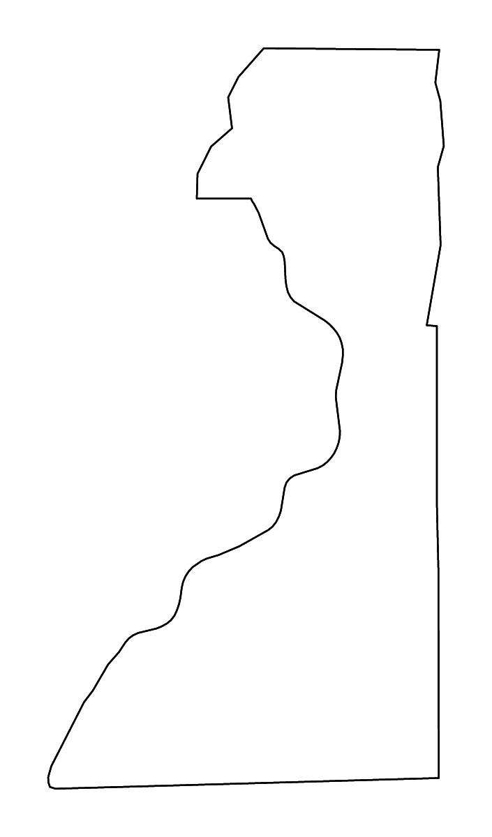 Carte de contour de Dunklin, Missouri avec rivières.