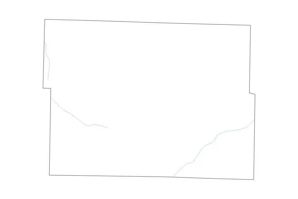 Outline map of Greene County, Missouri with subdivision borders and rivers.