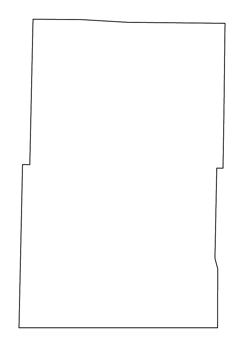Mapa de contorno de Howell, Missouri con ríos.