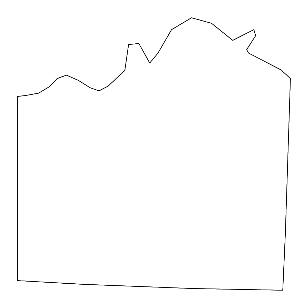 Mapa de contorno de Jackson, Missouri con ríos.