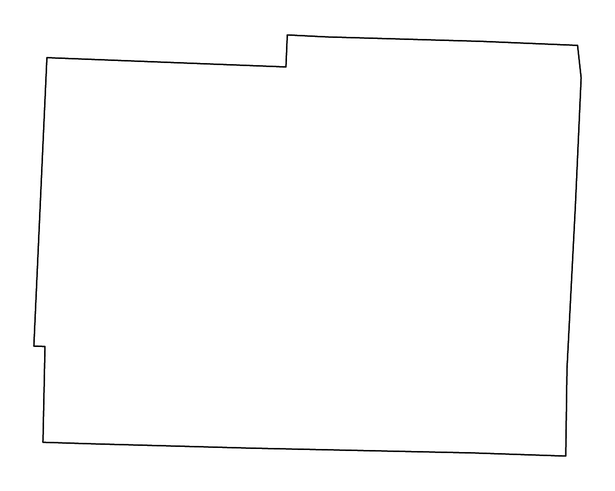 Mapa de contorno de Johnson, Missouri con ríos.