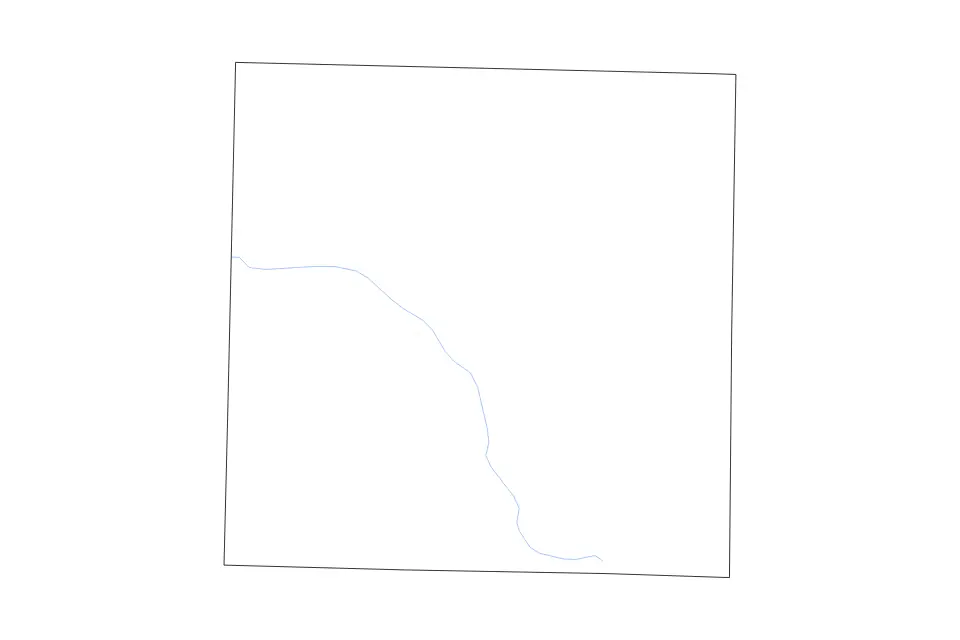Mapa de Lawrence, Missouri de tipo contorno y ríos para América del Norte, con contorno y ríos con límites limpios.
