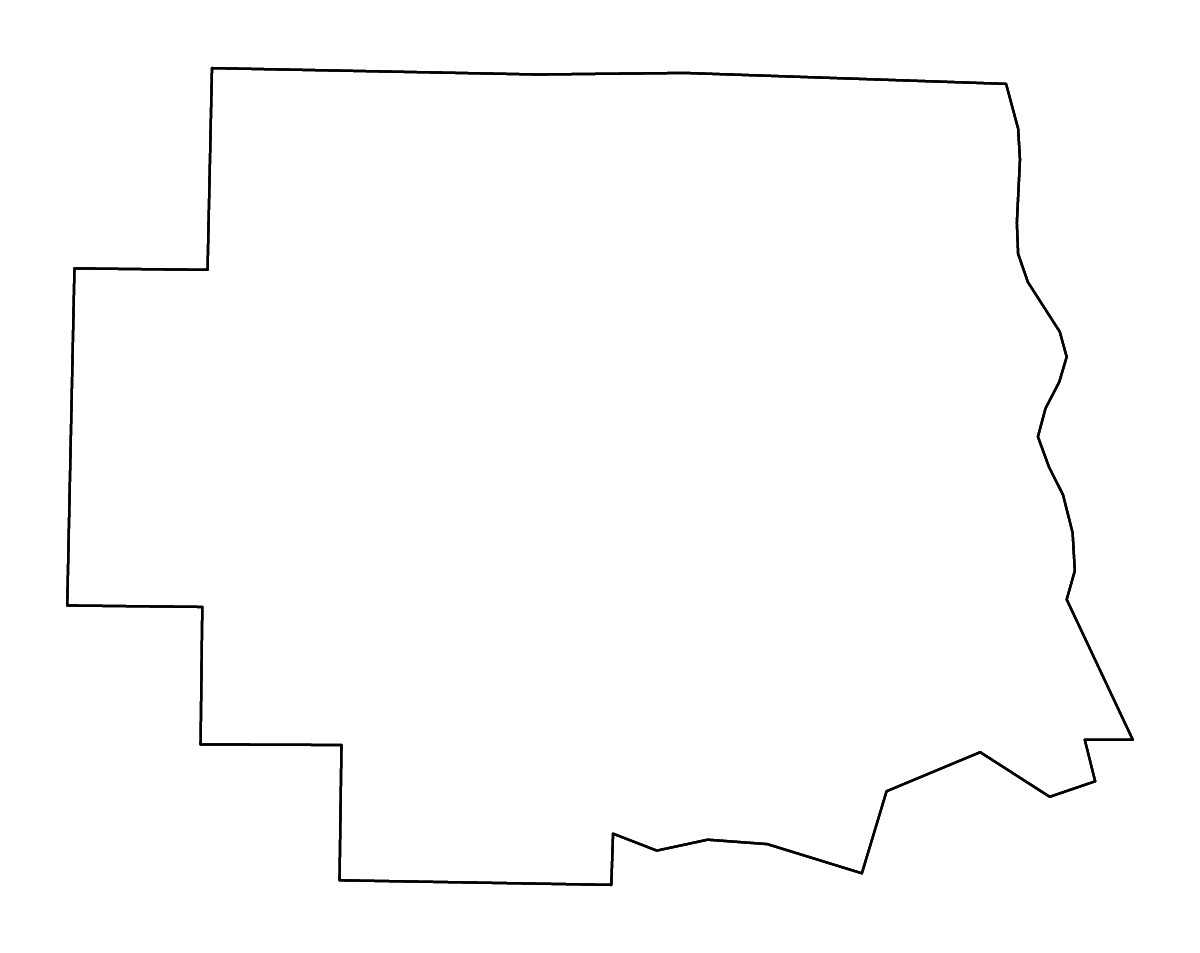 Mapa de contorno de Lincoln, Missouri con ríos.