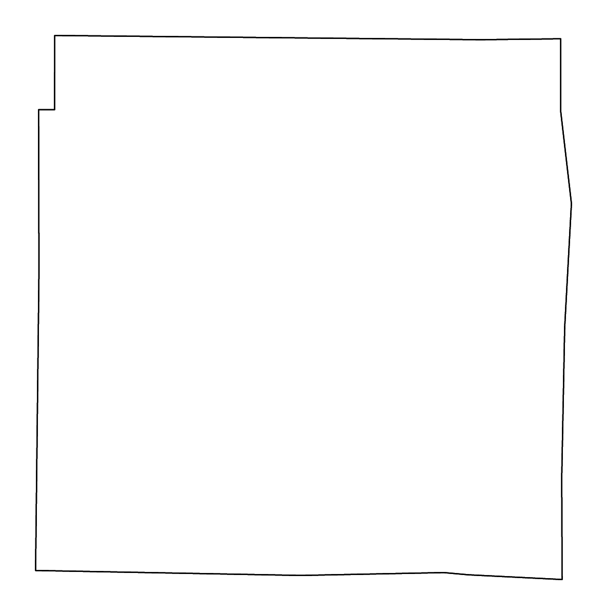 Mapa de contorno de Madison, Missouri con ríos.