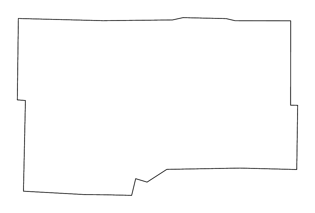 Outline map of Maries County, Missouri with rivers.