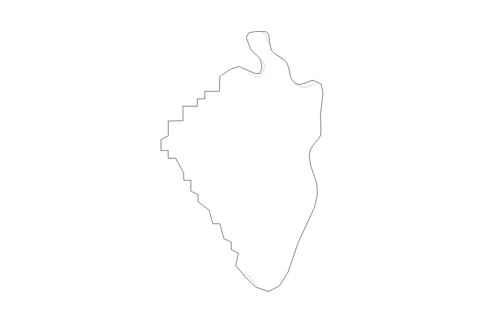 Mapa de Mississippi, Missouri de tipo contorno y ríos para América del Norte, con contorno y ríos con límites limpios.