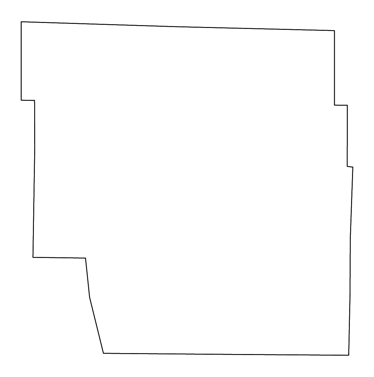 Mapa de contorno de Nodaway, Missouri con ríos.