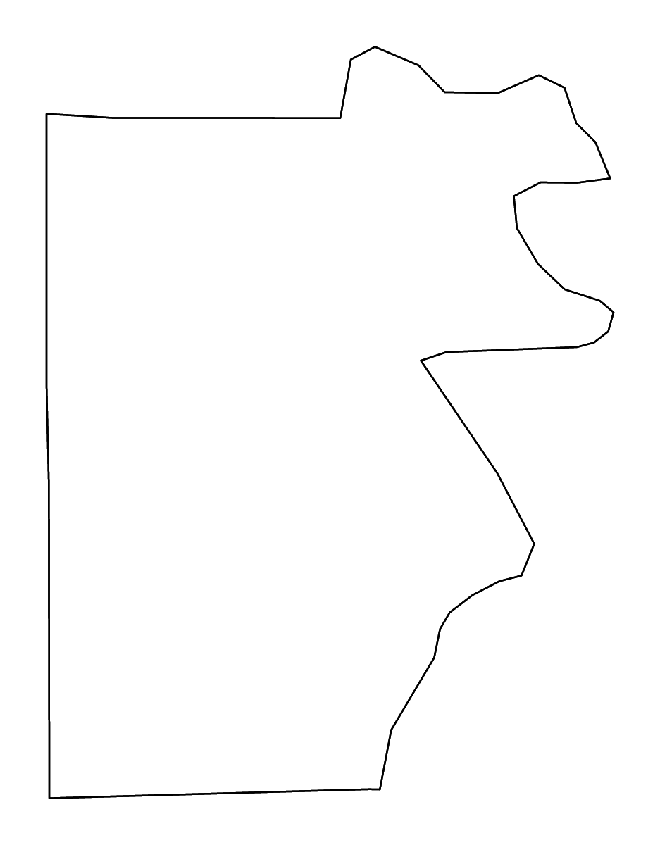 Mapa de contorno de Pemiscot, Missouri con ríos.