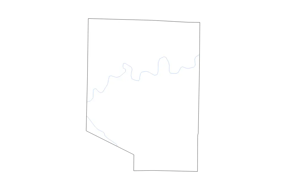 Mapa de Pulaski, Missouri de tipo contorno y ríos para América del Norte, con contorno y ríos con límites limpios.