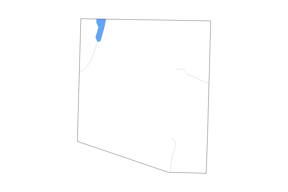 Outline map of Randolph County, Missouri with subdivision borders and major lakes and rivers.