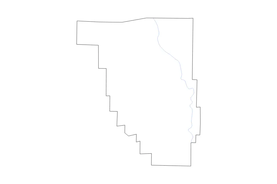 Carte de Reynolds, Missouri de type contour et rivières pour Amérique du Nord, montrant contour et rivières avec des limites nettes.