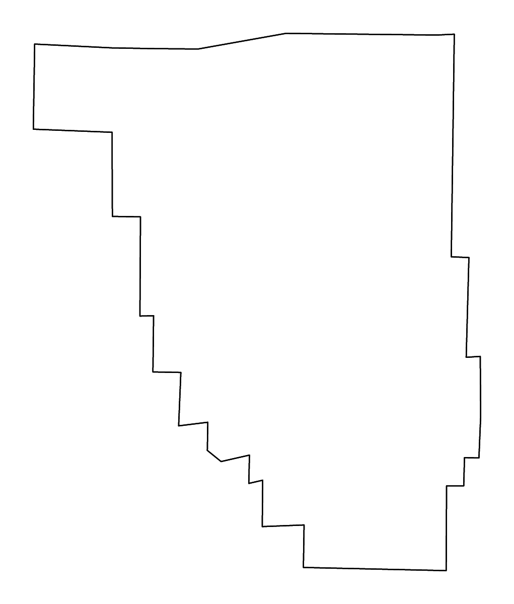 Mapa de contorno de Reynolds, Missouri con ríos.