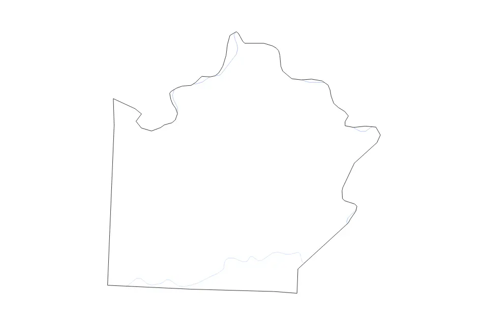 Outline map of Saline County, Missouri with subdivision borders and rivers.