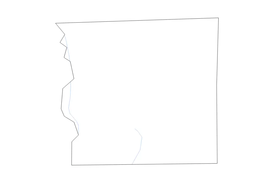 Mapa de Schuyler, Missouri de tipo contorno y ríos para América del Norte, con contorno y ríos con límites limpios.