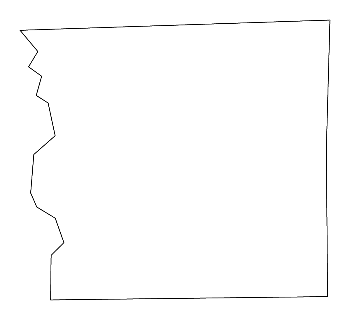 Mapa de contorno de Schuyler, Missouri con ríos.