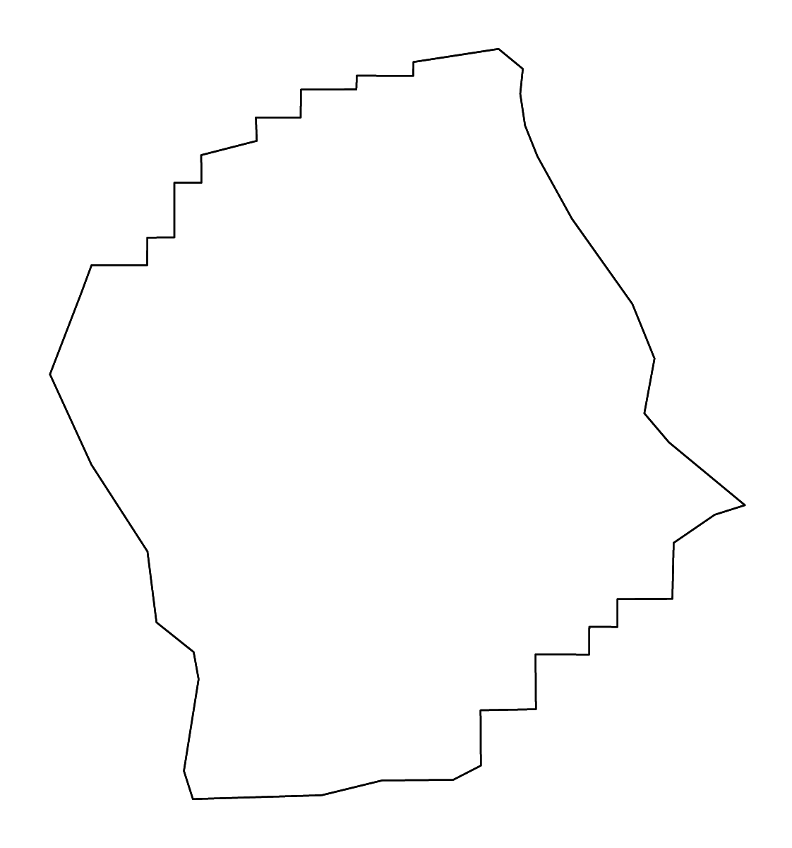Carte de contour de Scott, Missouri avec rivières.