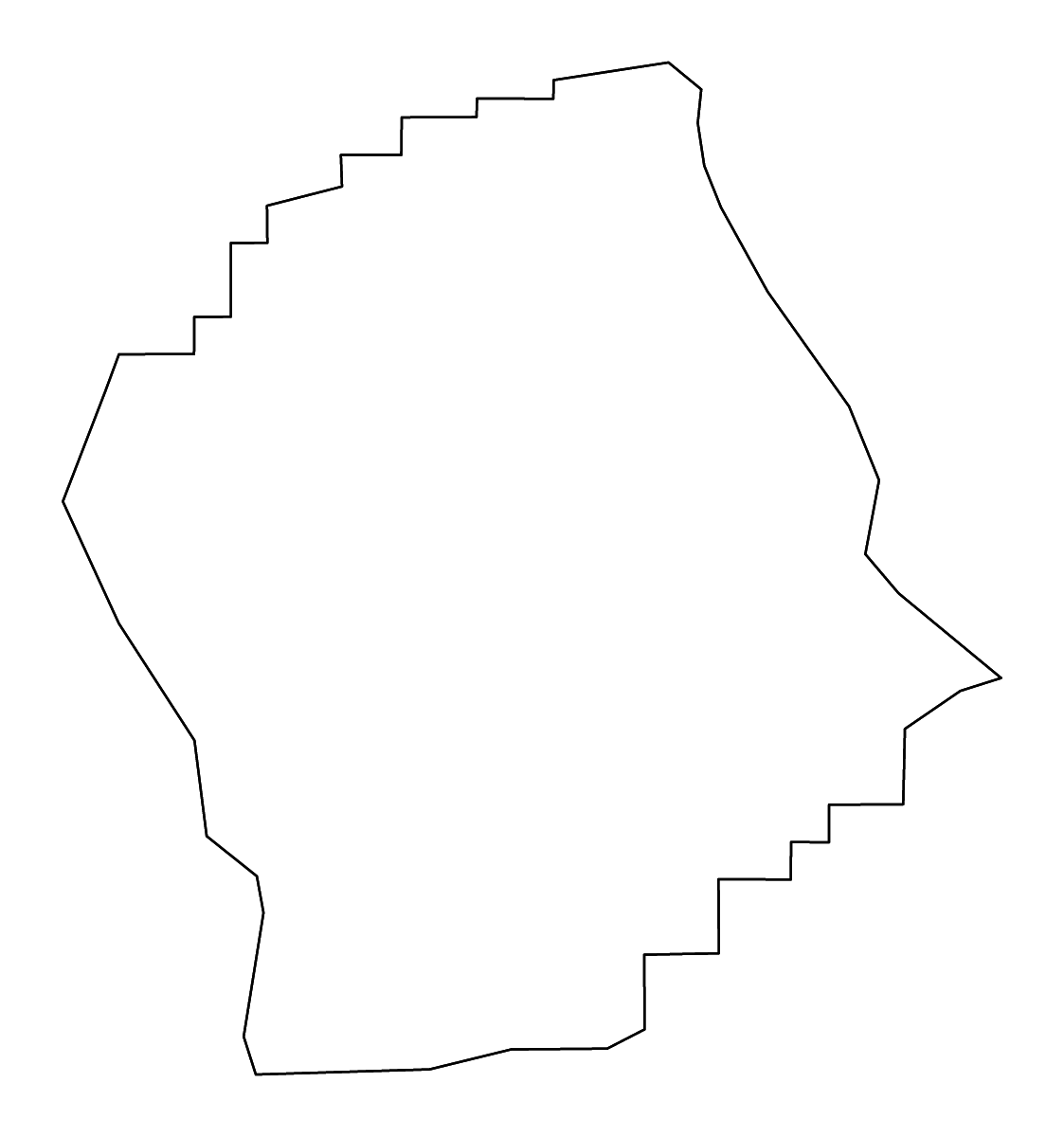 Mapa de contorno de Scott, Missouri con ríos.