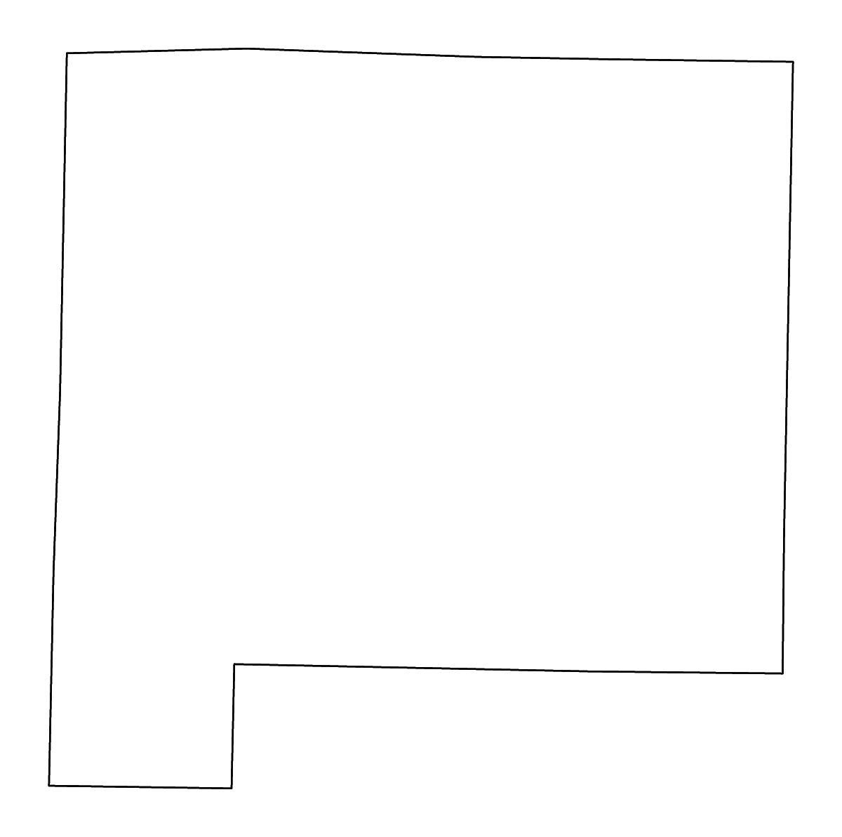 Carte de contour de Shelby, Missouri avec rivières.