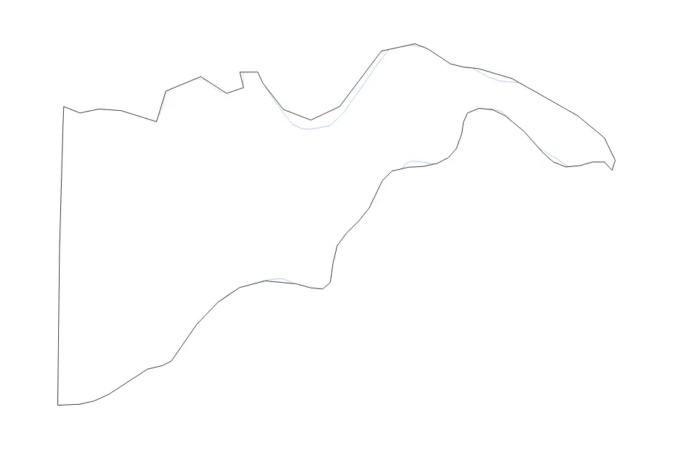 Carte de St. Charles, Missouri de type contour et rivières pour Amérique du Nord, montrant contour et rivières avec des limites nettes.