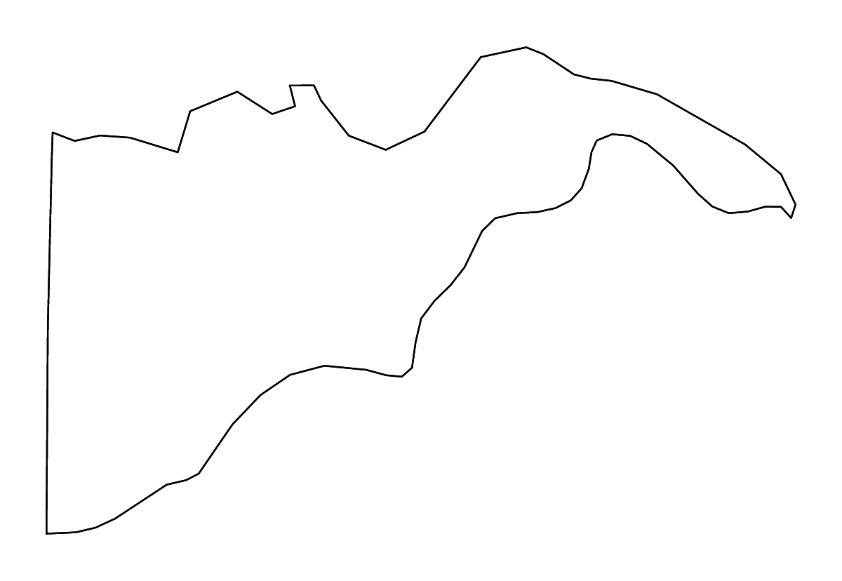 Mapa de contorno de St. Charles, Missouri con ríos.