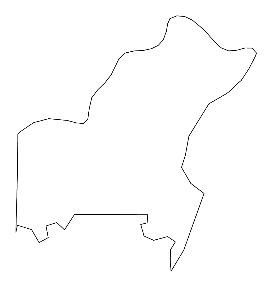Mapa de contorno de St. Louis (condado), Missouri con ríos.