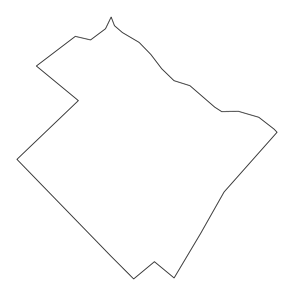 Mapa de contorno de Ste. Genevieve, Missouri con ríos.