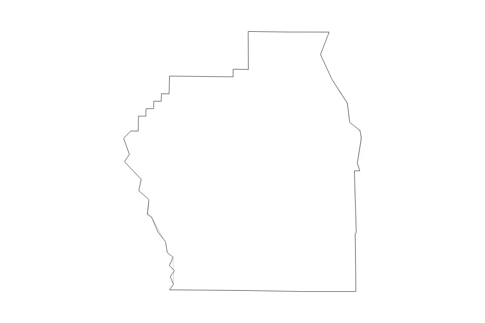 Outline map of Stoddard County, Missouri with subdivision borders and rivers.