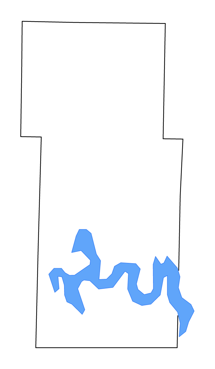 Carte de contour de Stone, Missouri avec lacs et rivières.