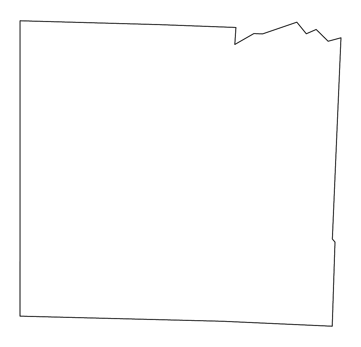 Mapa de contorno de Vernon, Missouri con ríos.
