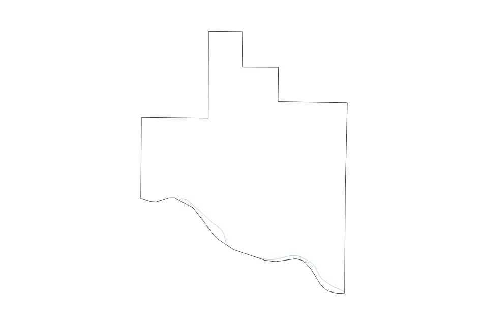 Mapa de Warren, Missouri de tipo contorno y ríos para América del Norte, con contorno y ríos con límites limpios.