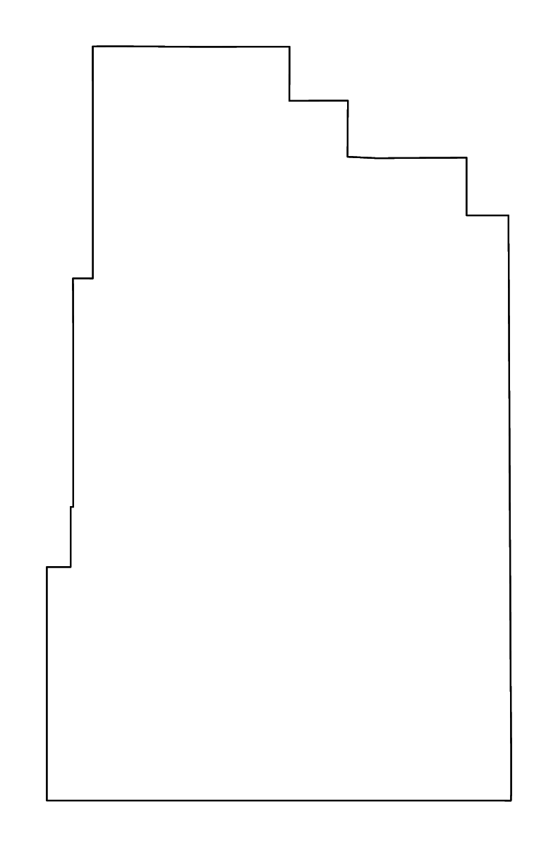 Mapa de contorno de Carter, Montana con ríos.