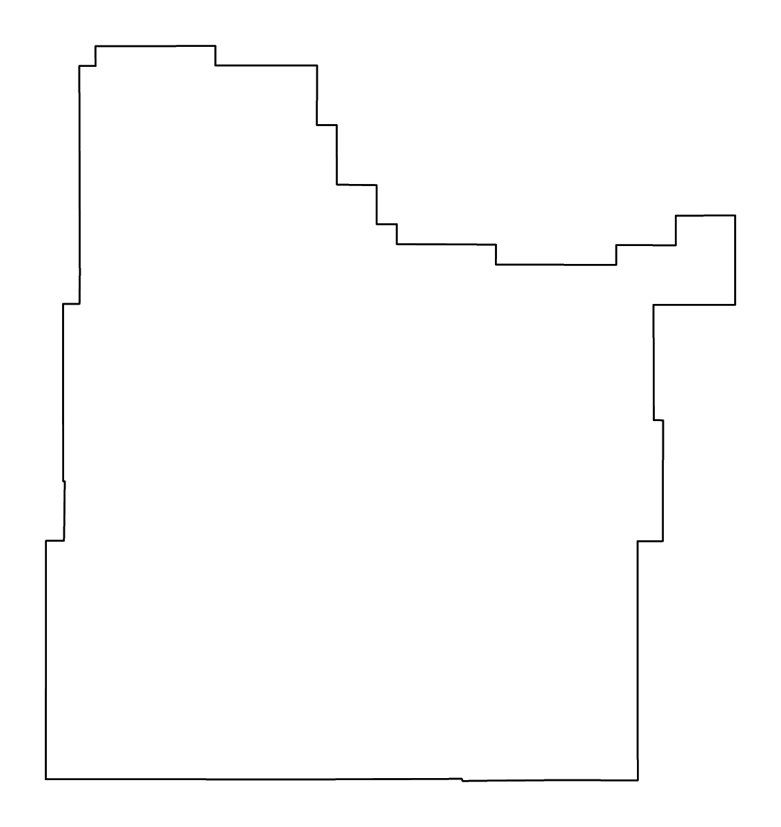 Mapa de contorno de Custer, Montana con ríos.