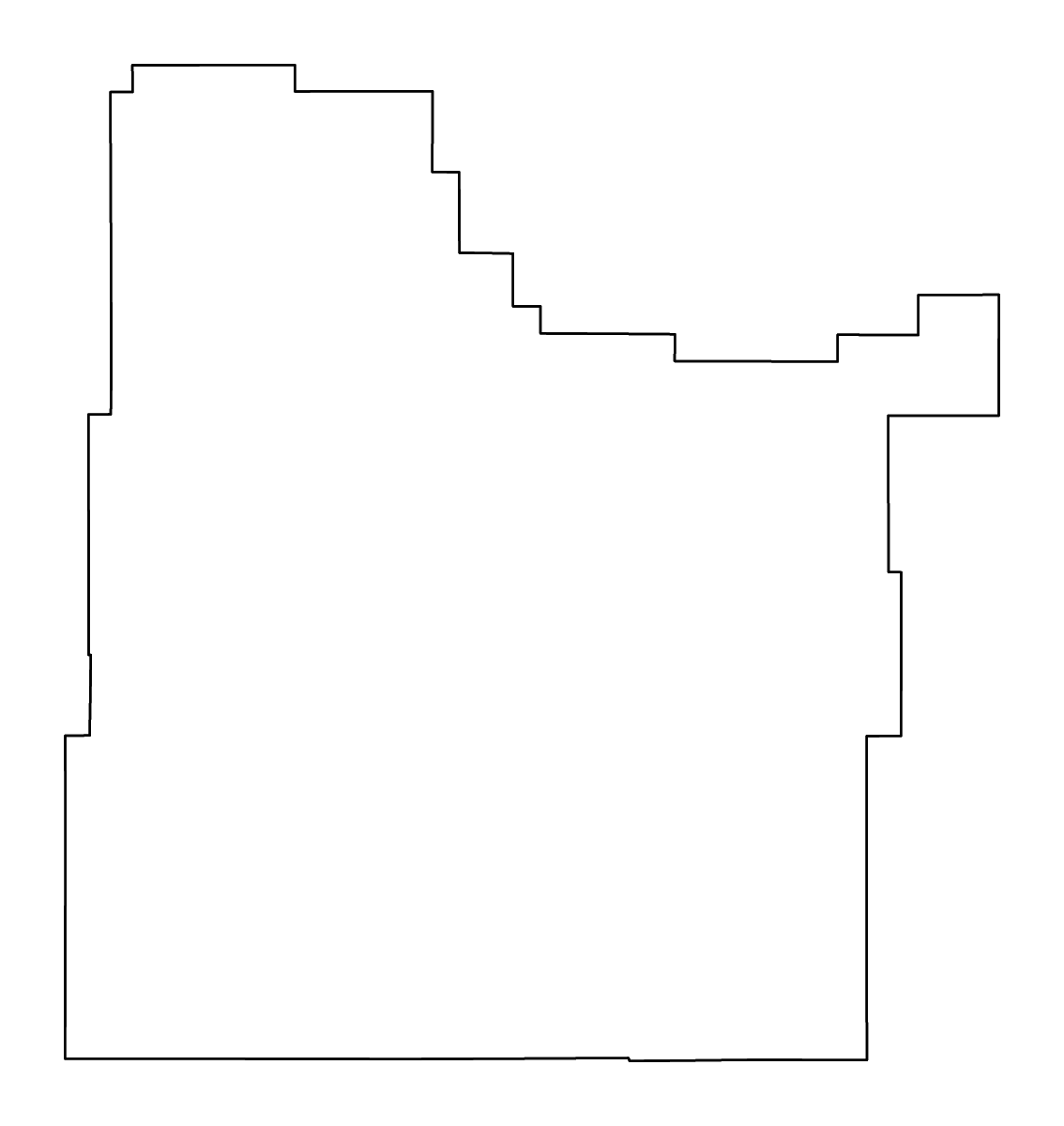 Carte de contour de Custer, Montana avec rivières.