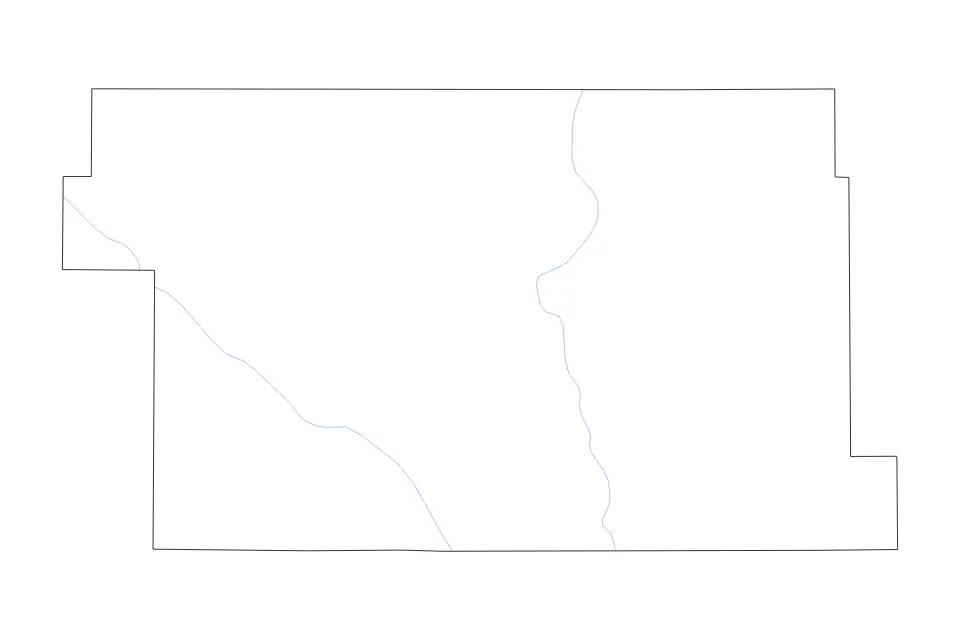 Mapa de Daniels, Montana de tipo contorno y ríos para América del Norte, con contorno y ríos con límites limpios.