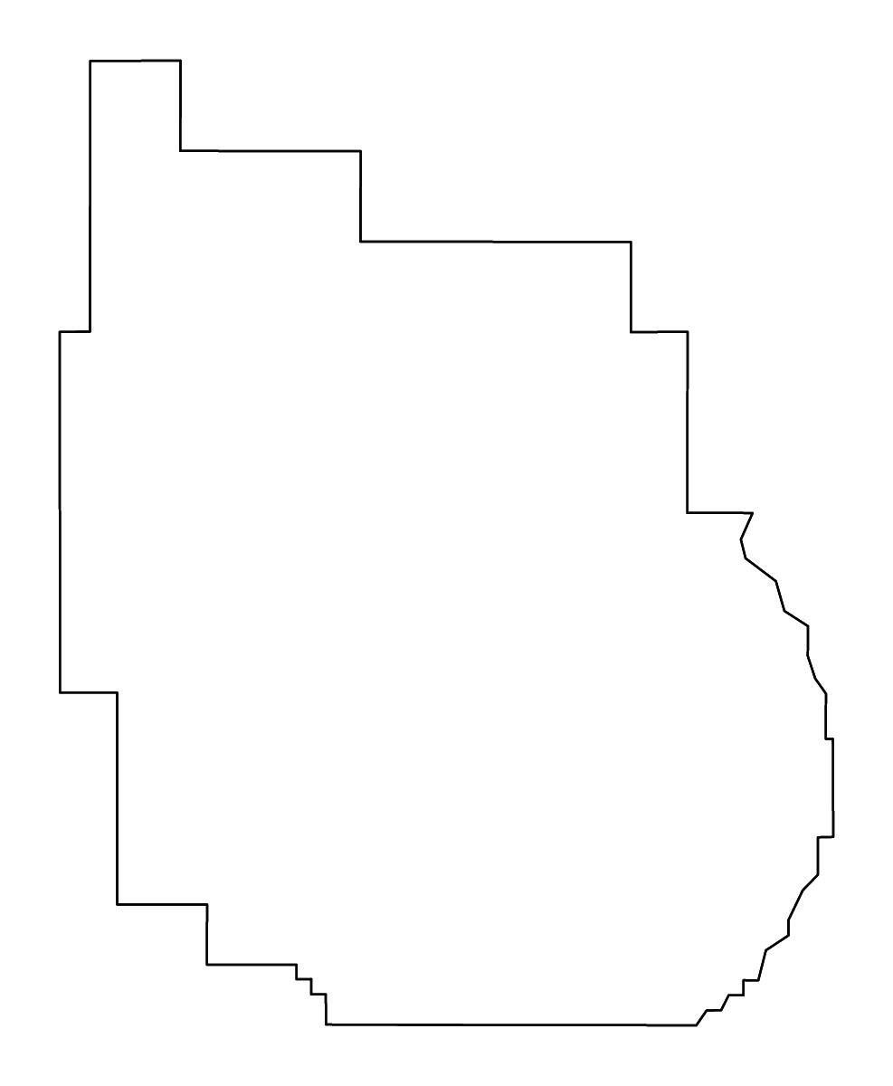 Mapa de contorno de Dawson, Montana con ríos.