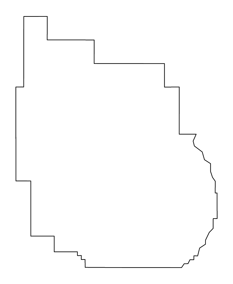 Mapa de contorno de Dawson, Montana con ríos.