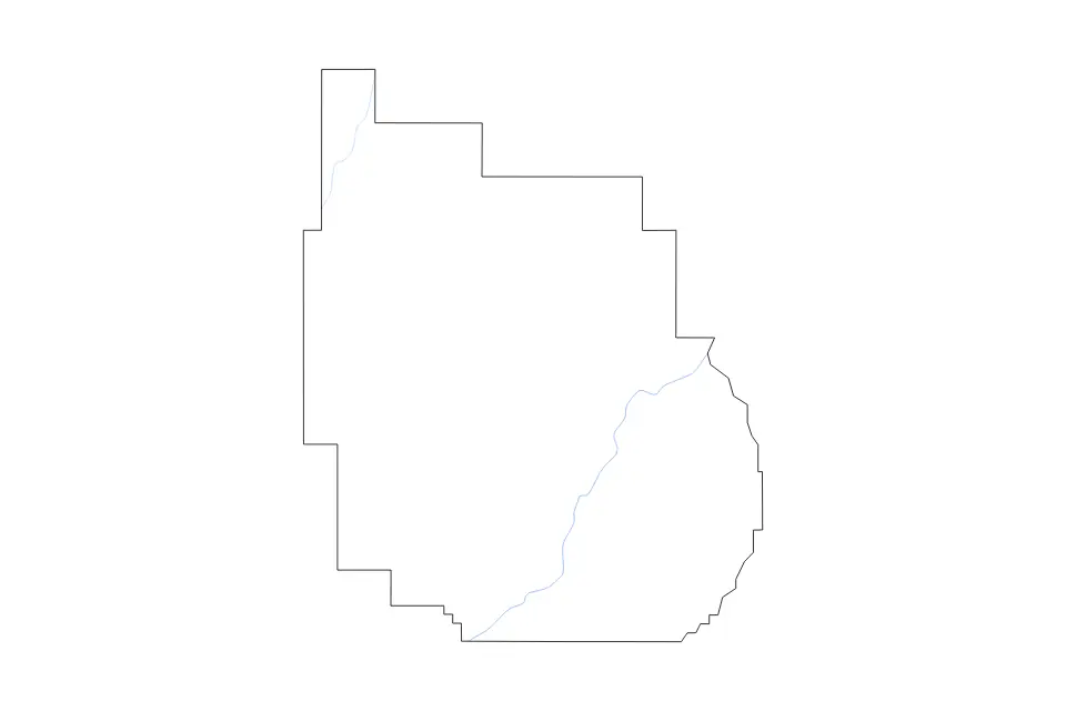 Mapa de Dawson, Montana de tipo contorno y ríos para América del Norte, con contorno y ríos con límites limpios.