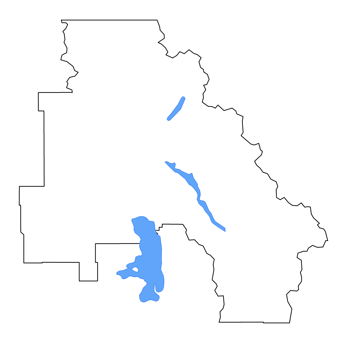 Mapa de contorno de Flathead, Montana con lagos y ríos.