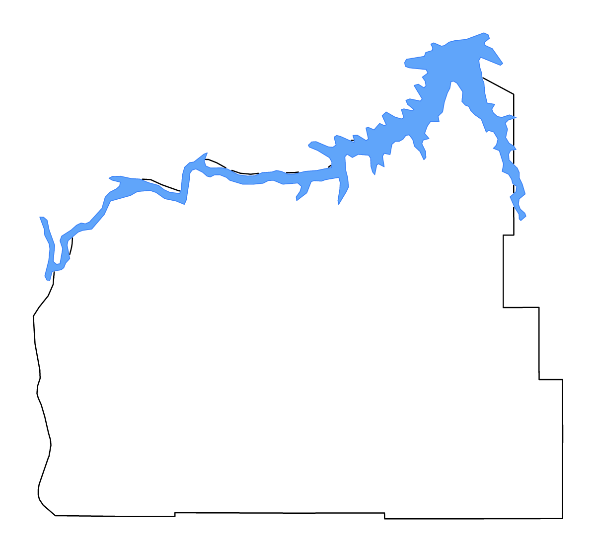 Mapa de contorno de Garfield, Montana con lagos y ríos.