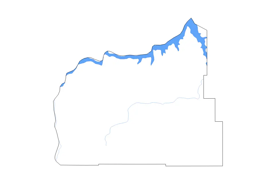 Mapa de Garfield, Montana de tipo contorno, lagos y ríos para América del Norte, con contorno, lagos y ríos con elementos de agua como Fort Peck Lake.