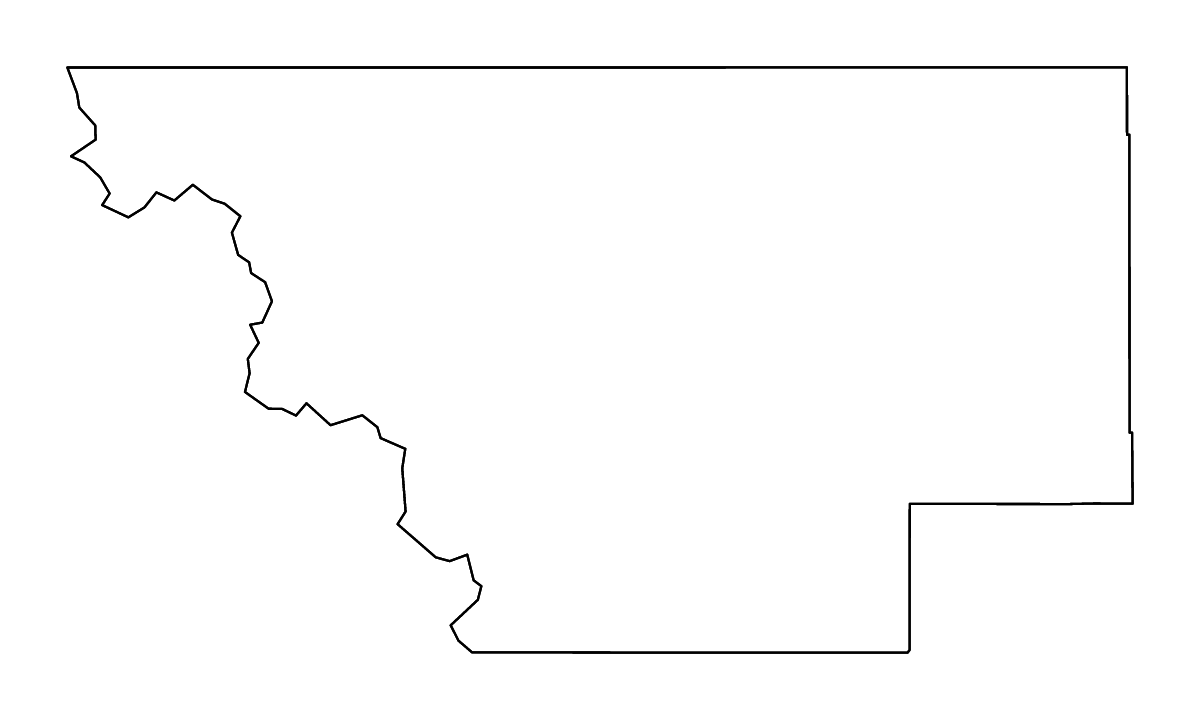 Mapa de contorno de Glacier, Montana con ríos.