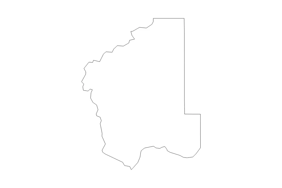 Mapa de Jefferson, Montana de tipo contorno para América del Norte, con contorno con límites limpios.