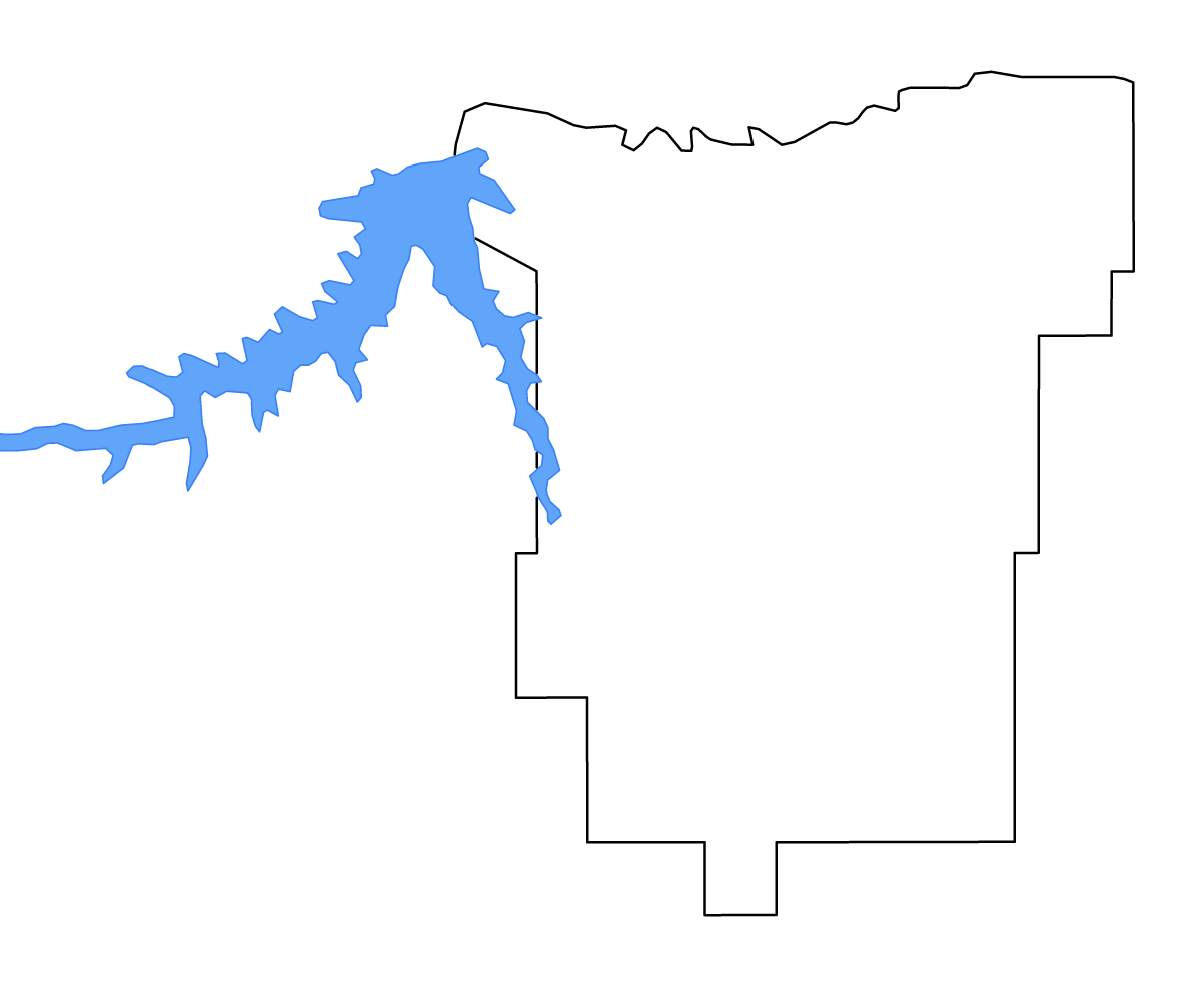 Mapa de contorno de McCone, Montana con lagos y ríos.