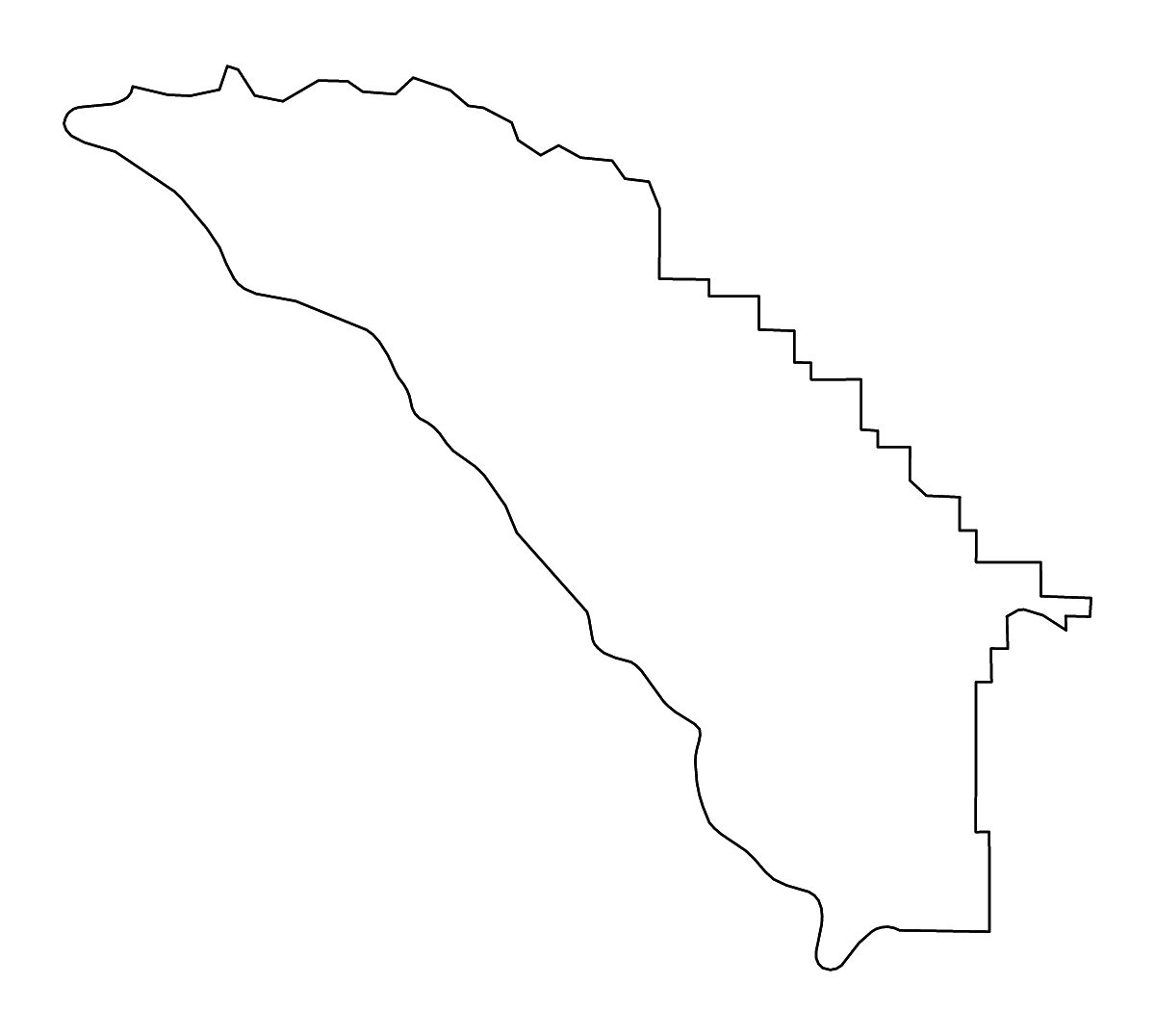 Outline map of Mineral County, Montana with rivers.